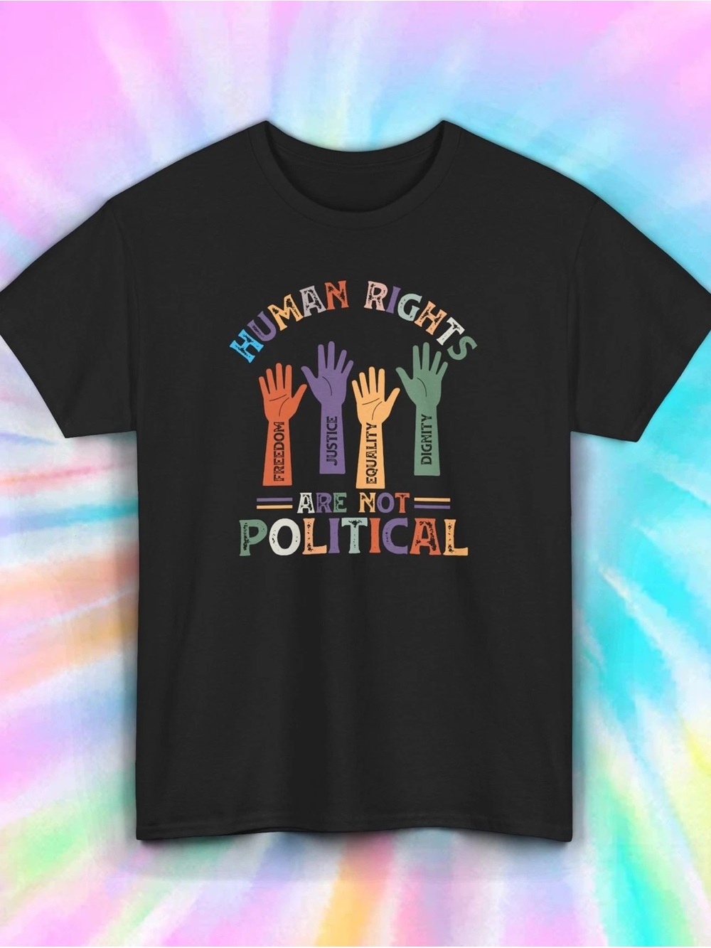 Black Short Sleeve Graphic Tee - Human Rights Design